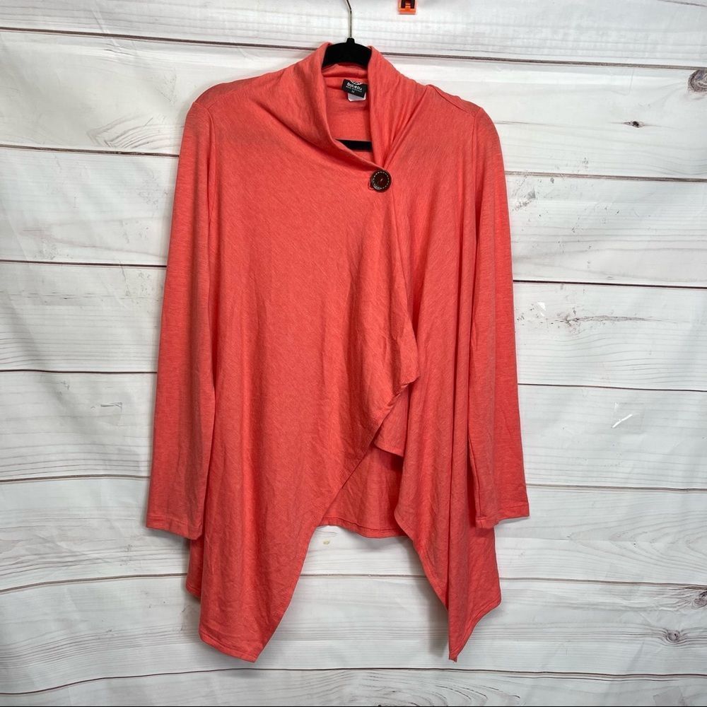 Bobeau One Button Wrap Cardigan
